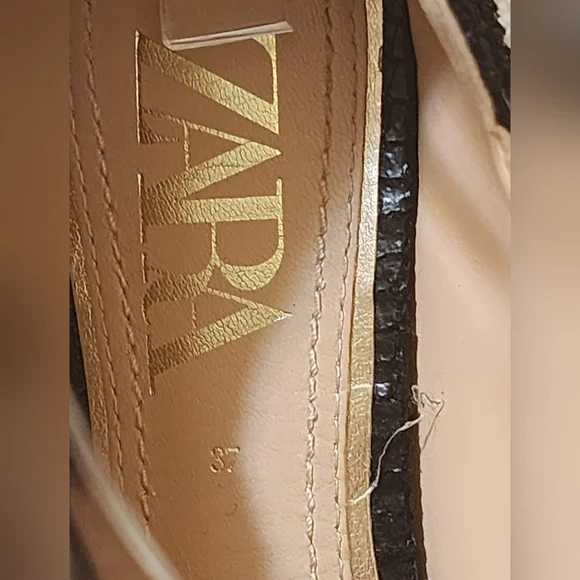 Zara women black  smart leather loafers size 37 us 6.5.New condition. - Picture 7 of 9